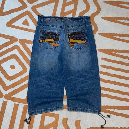 Request 00s Embroidered Wings Jorts 36x21