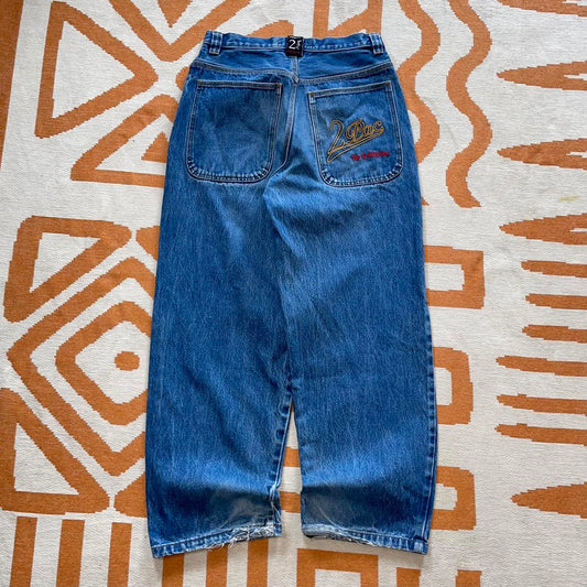 Tupac Collection 00s Embroidered Jeans 28x30