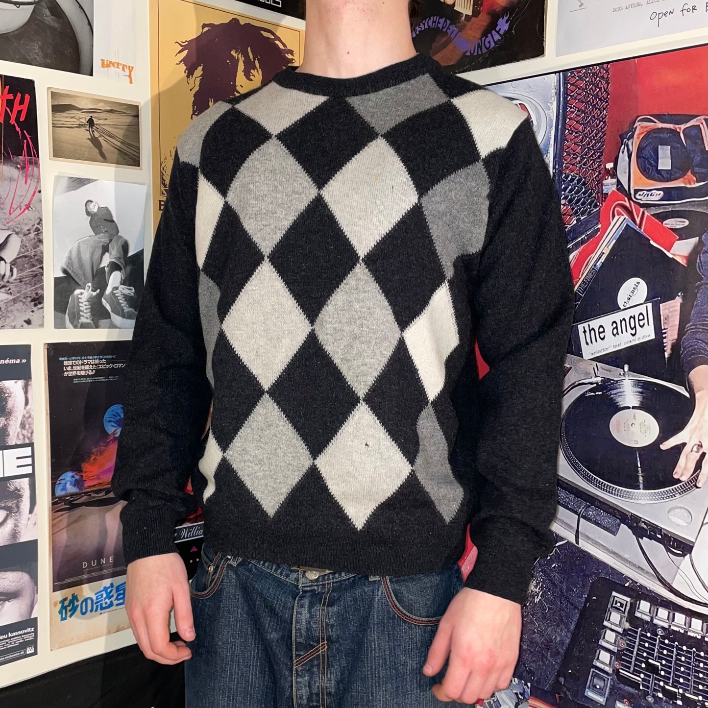 EWM 00s Knit Diamond Jumper S