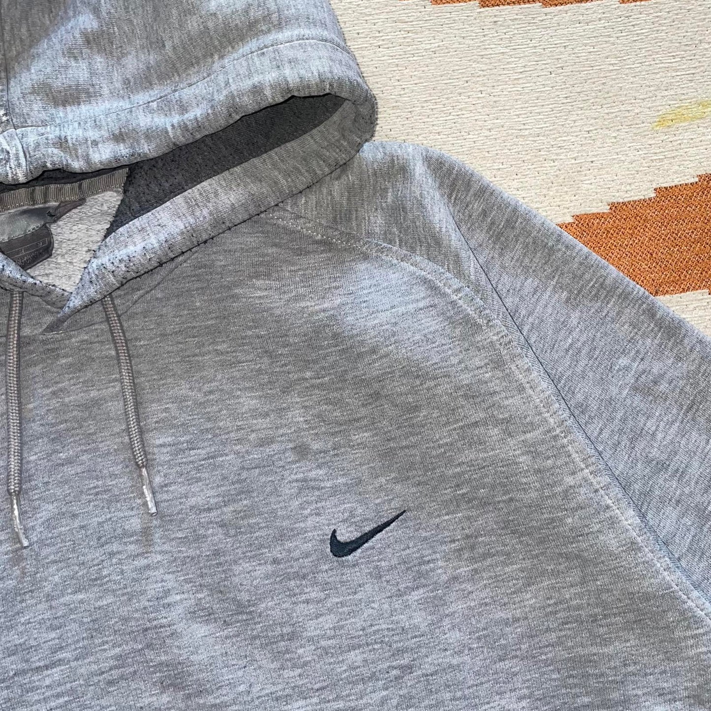 Nike 00s Grey Swoosh Hoodie M