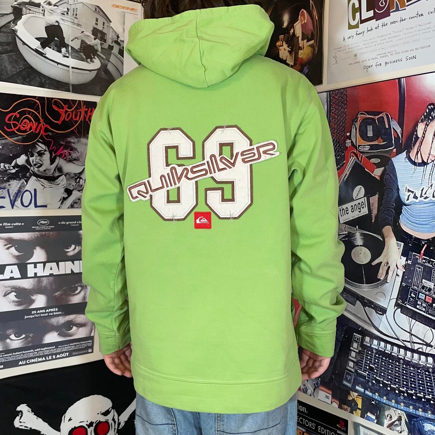 Quiksilver 90s Embroidered ‘69’ Surf Green Hoodie XXL
