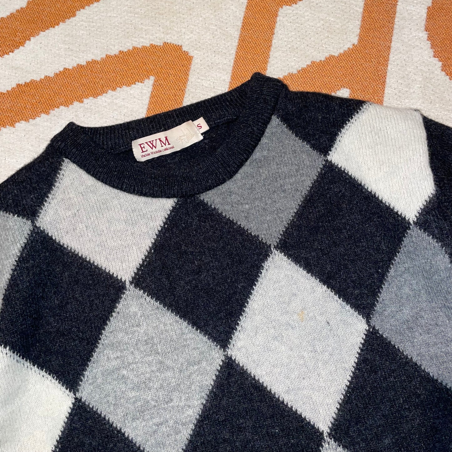EWM 00s Knit Diamond Jumper S