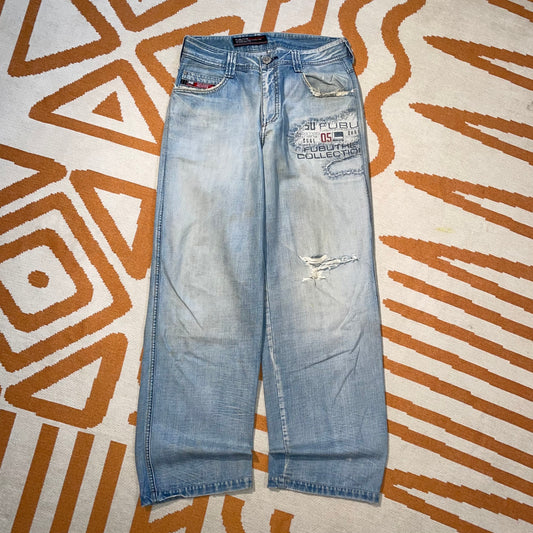 Fubu 00s Baggy Embroidered Jeans 30x32