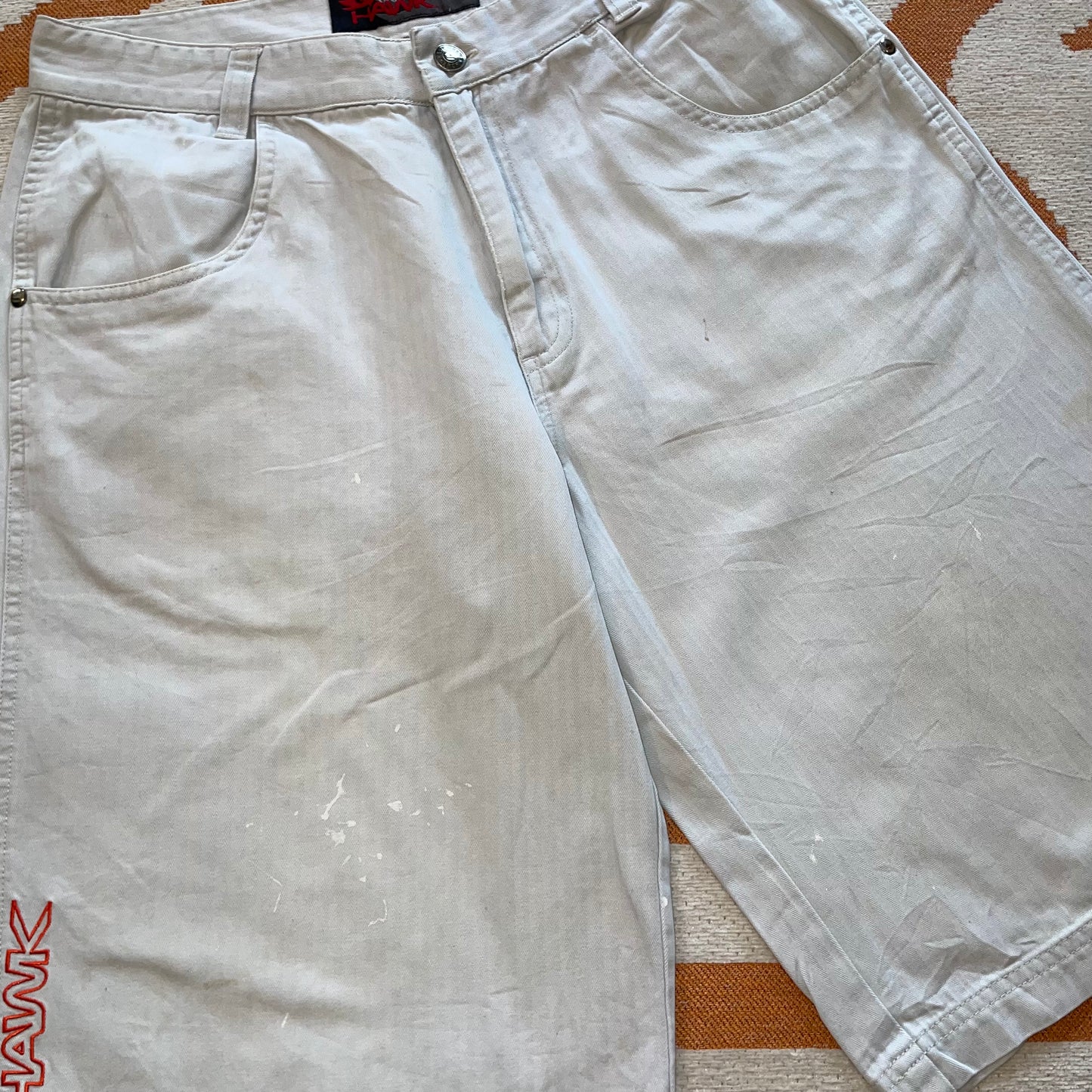 Hawk Skateboards 00s Embroidered Shorts 28x11