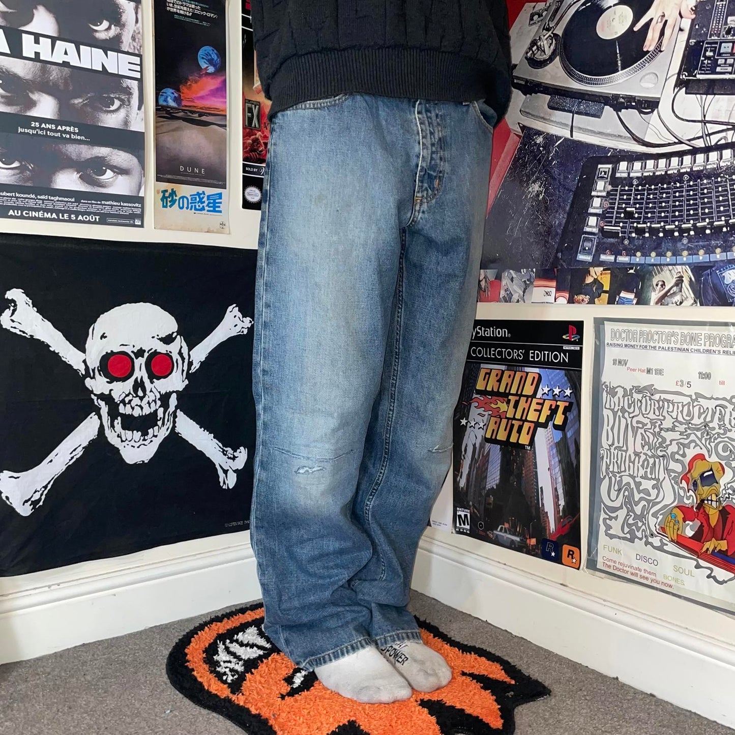 Quiksilver 00s Embroidered Loose Jeans 32x32