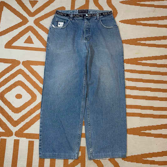 Pureplayaz 00s Embroidered Baggy Jeans 34x30