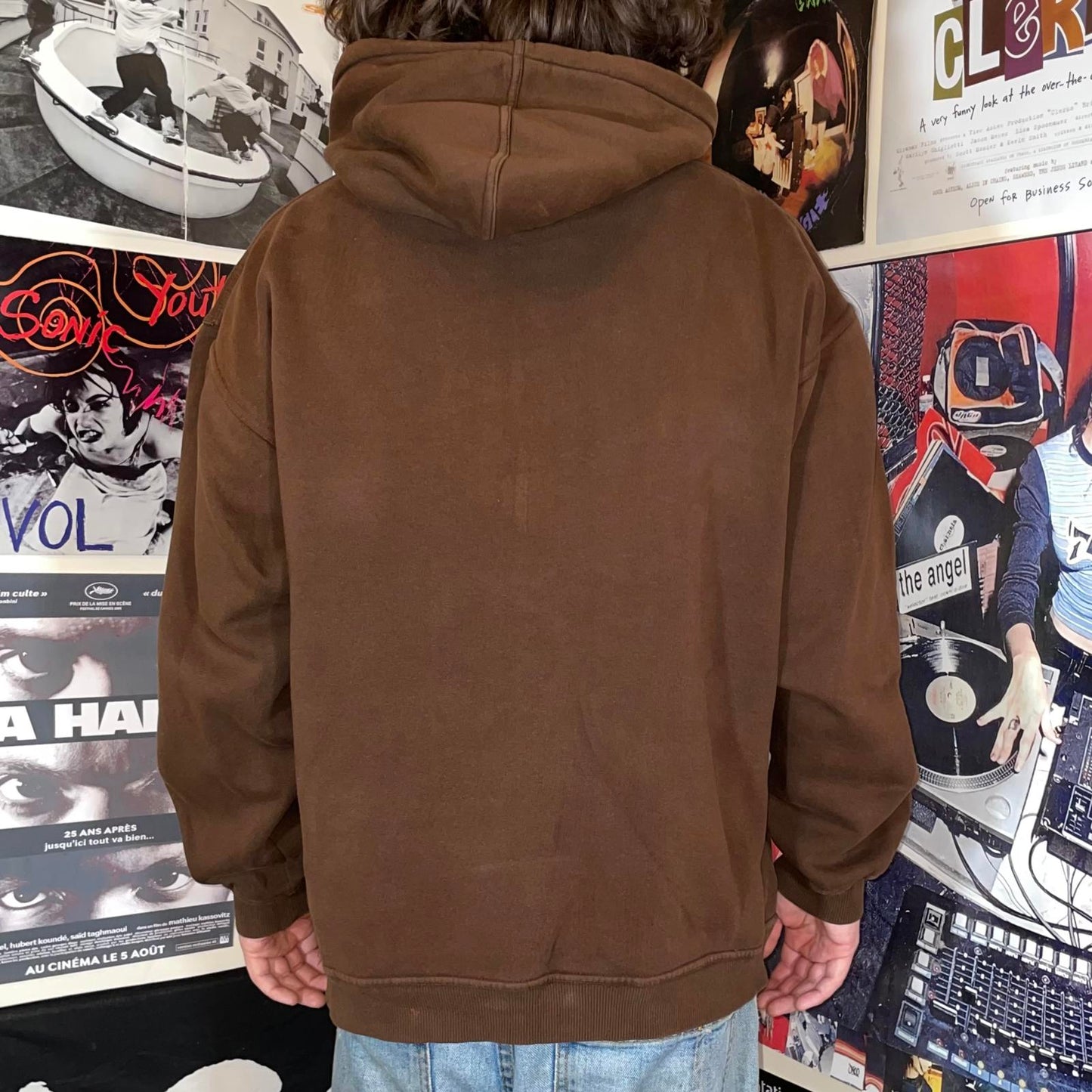 Billabong 90s Embroidered Brown Surf Hoodie L