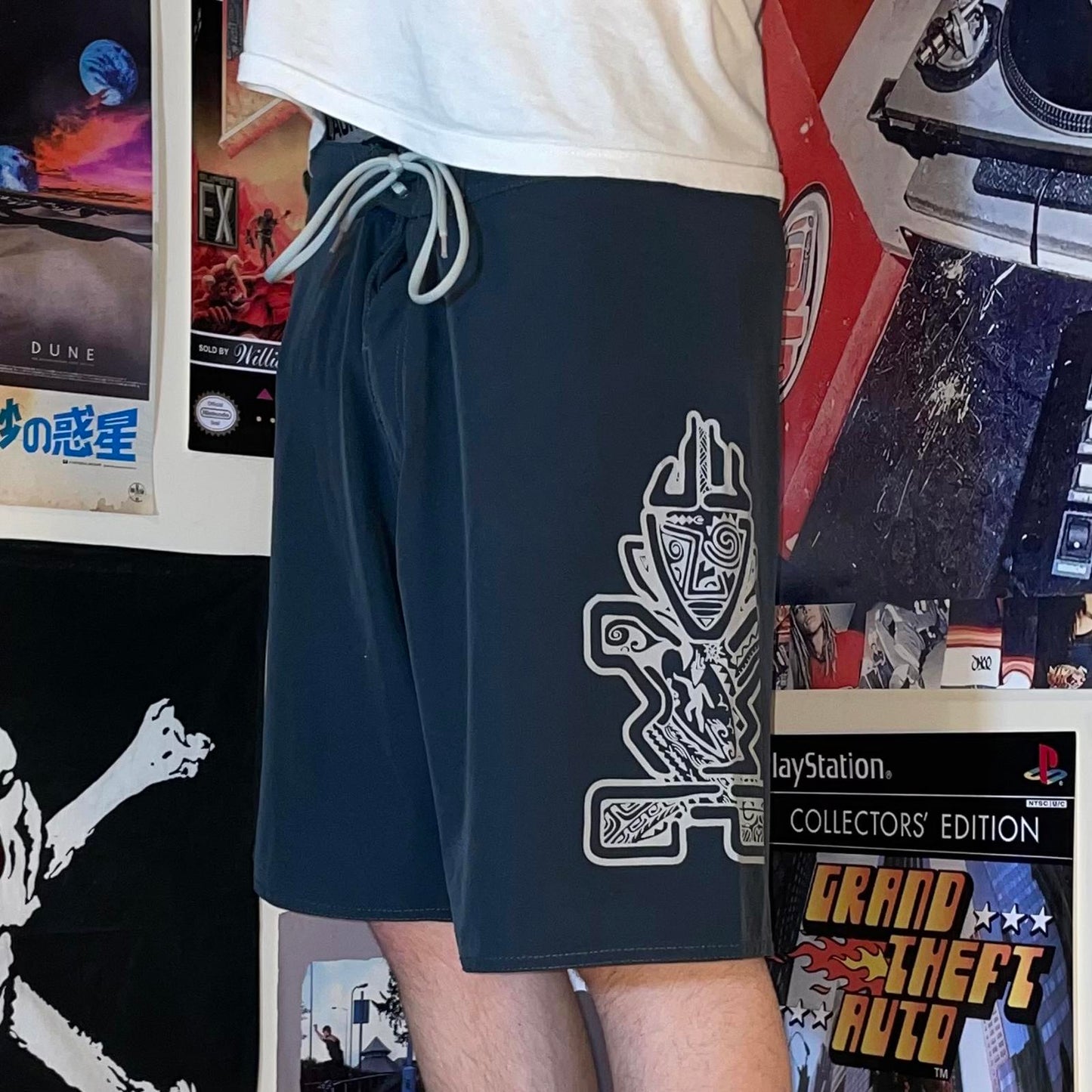 Starboard 00s Tribal Print Swim Shorts L