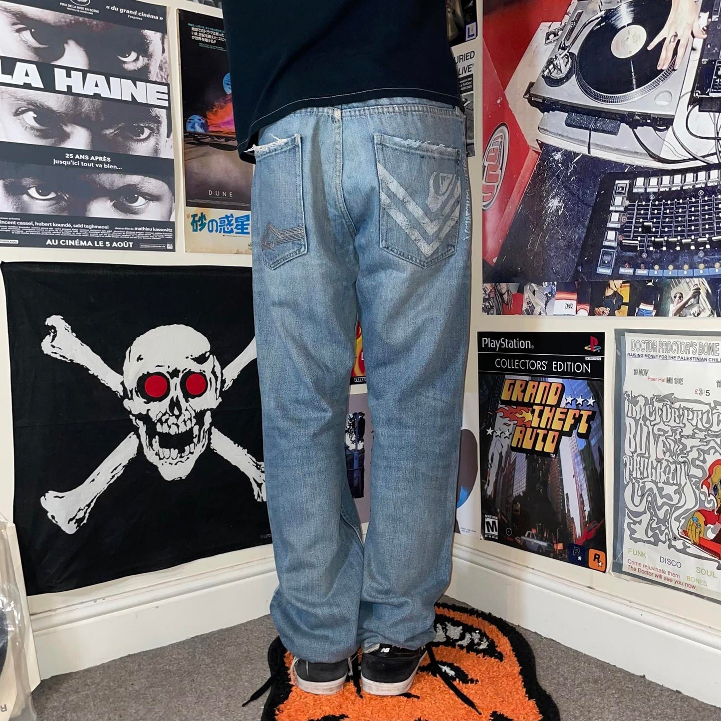 Quiksilver 00s Printed Baggy Jeans 34x32