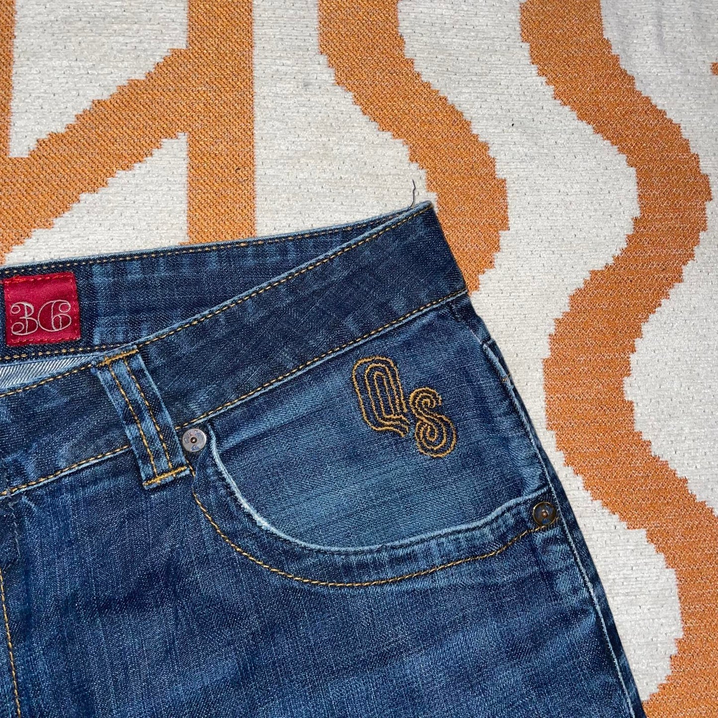 Quiksilver 00s Baggy Embroidered Jeans 36x32
