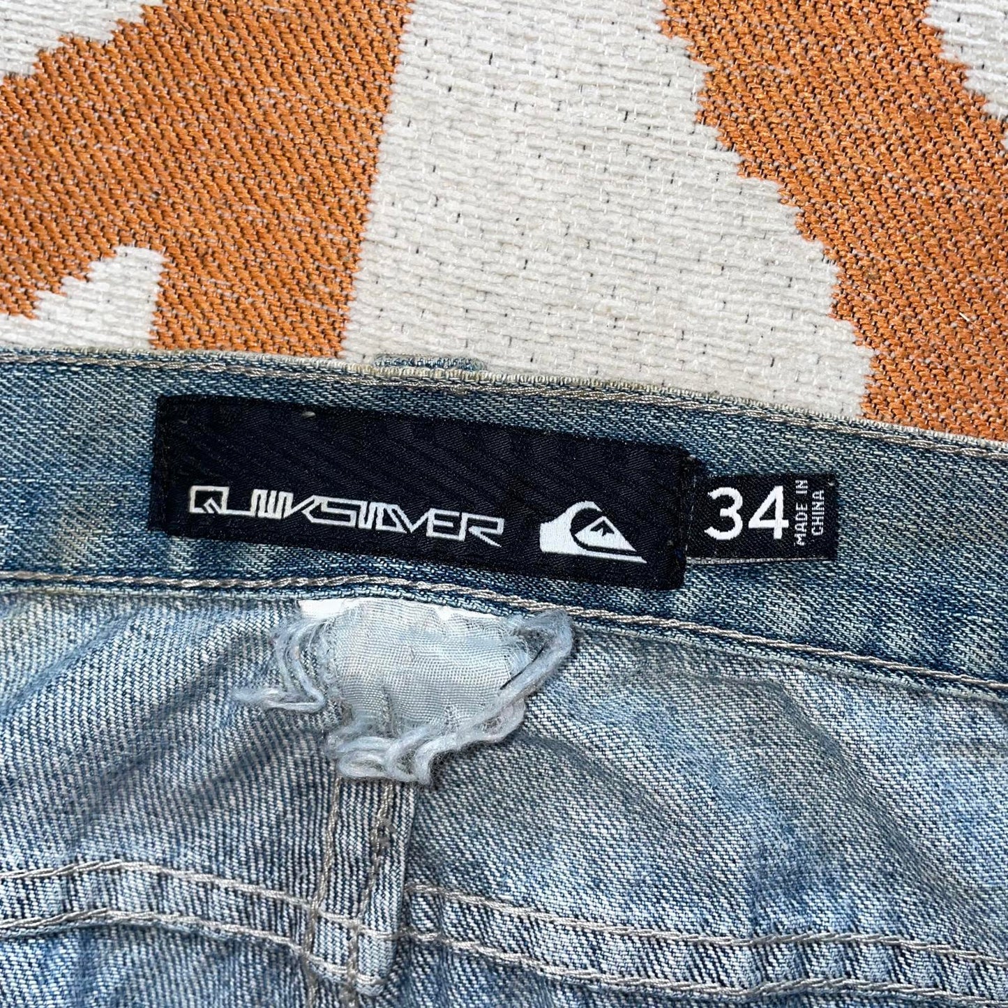 Quiksilver 00s Printed Baggy Jeans 34x32