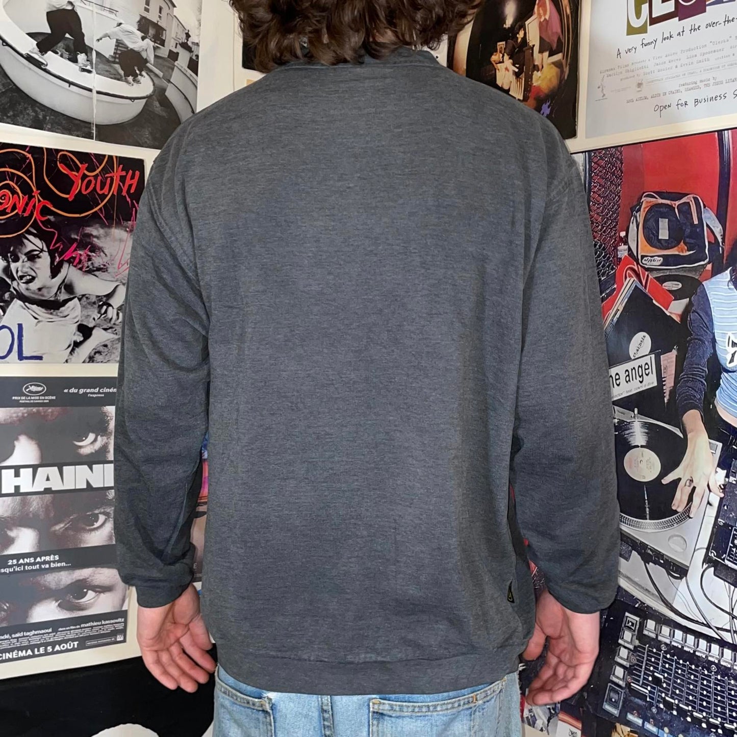 Rip Curl 90s Surf Graphic Print Grey Sweatshirt XL