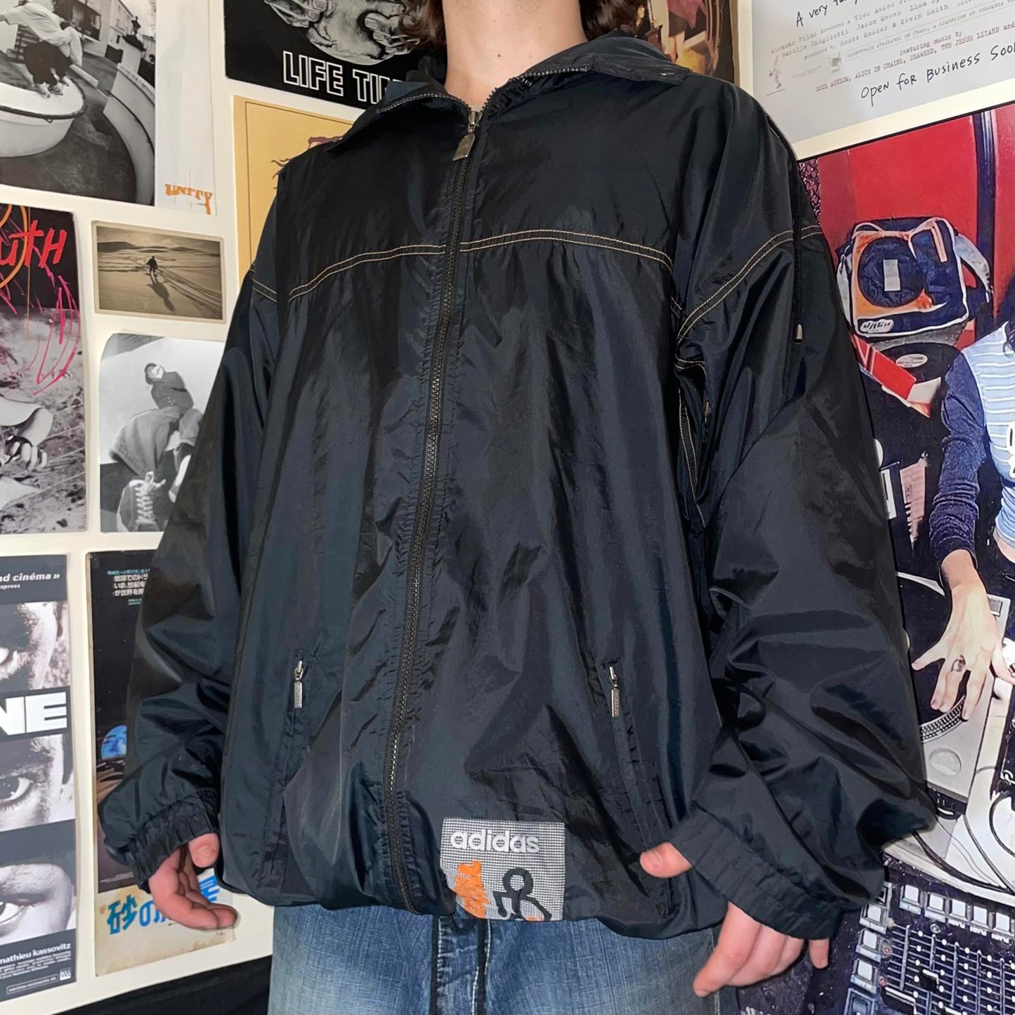 90s Adidas Streetball Print Windbreaker XL