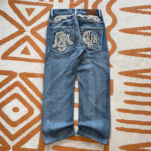Akademiks 00s Embroidered Swirl Jeans 30x29