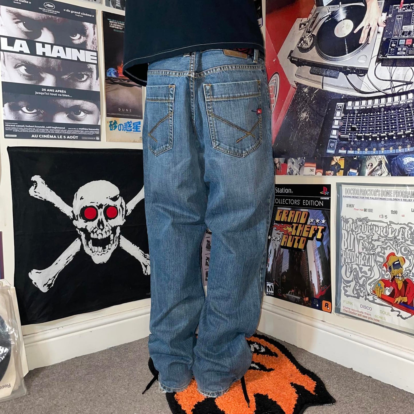 Quiksilver 00s Baggy Blue Jeans 34x32