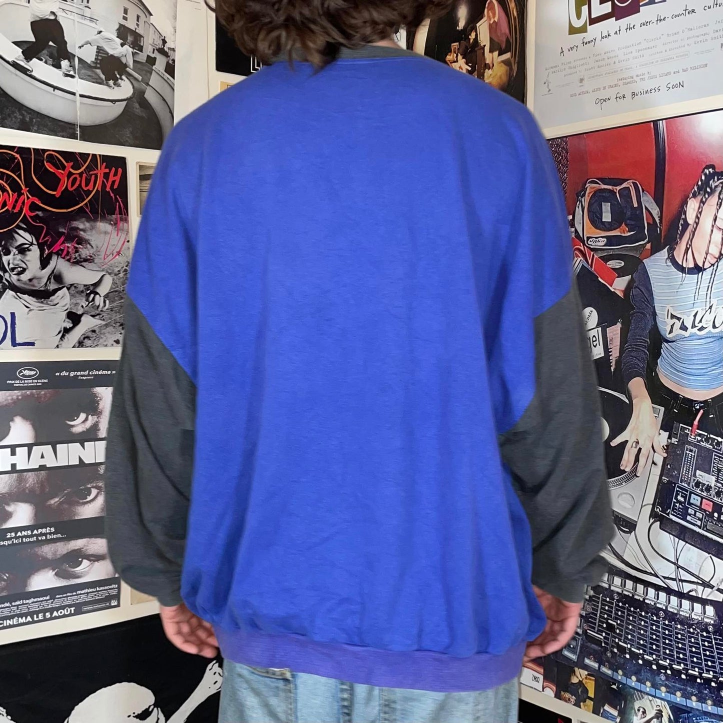 Adidas ‘92 Olympic Sport Print Blue Sweatshirt XXL.