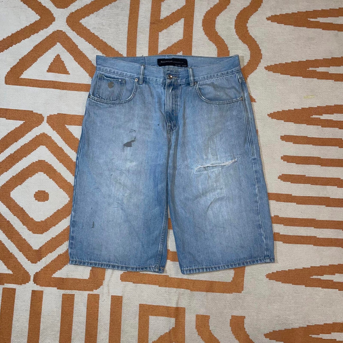 Rocawear 00s Embroidered Baggy Jorts 36x14