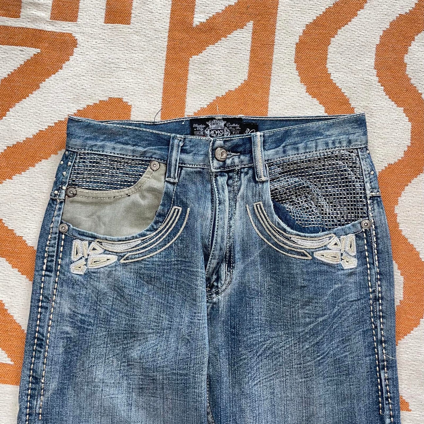 Akademiks 00s Embroidered Swirl Jeans 30x29