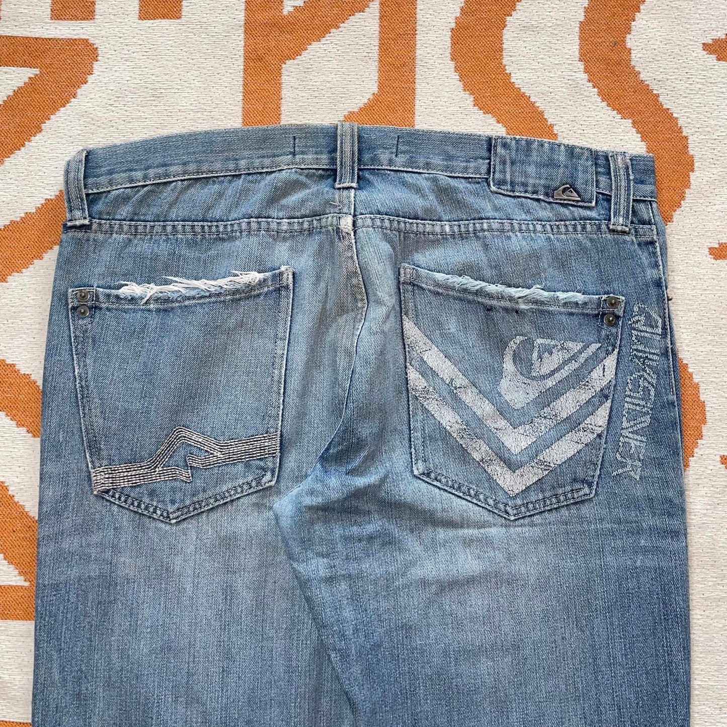 Quiksilver 00s Printed Baggy Jeans 34x32