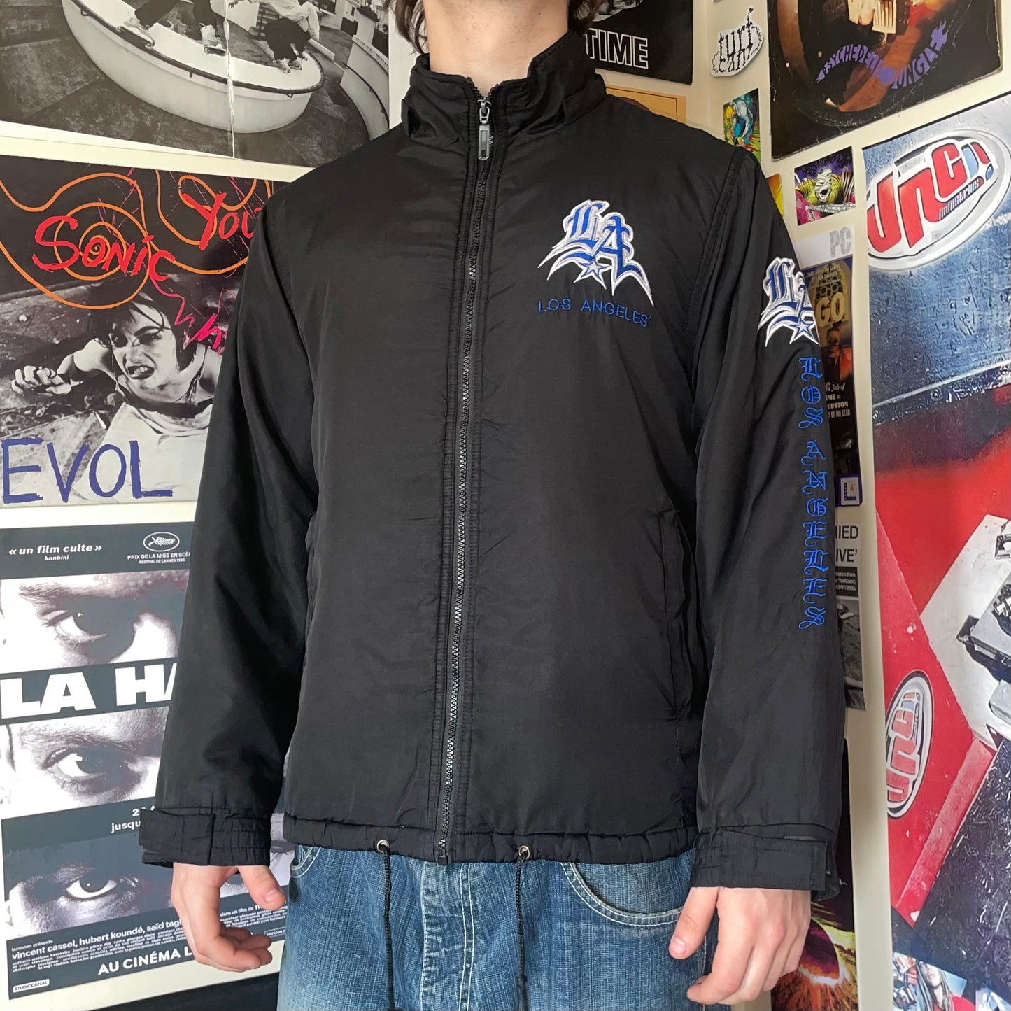 Pro USA 90s LA Embroidered Bomber Jacket