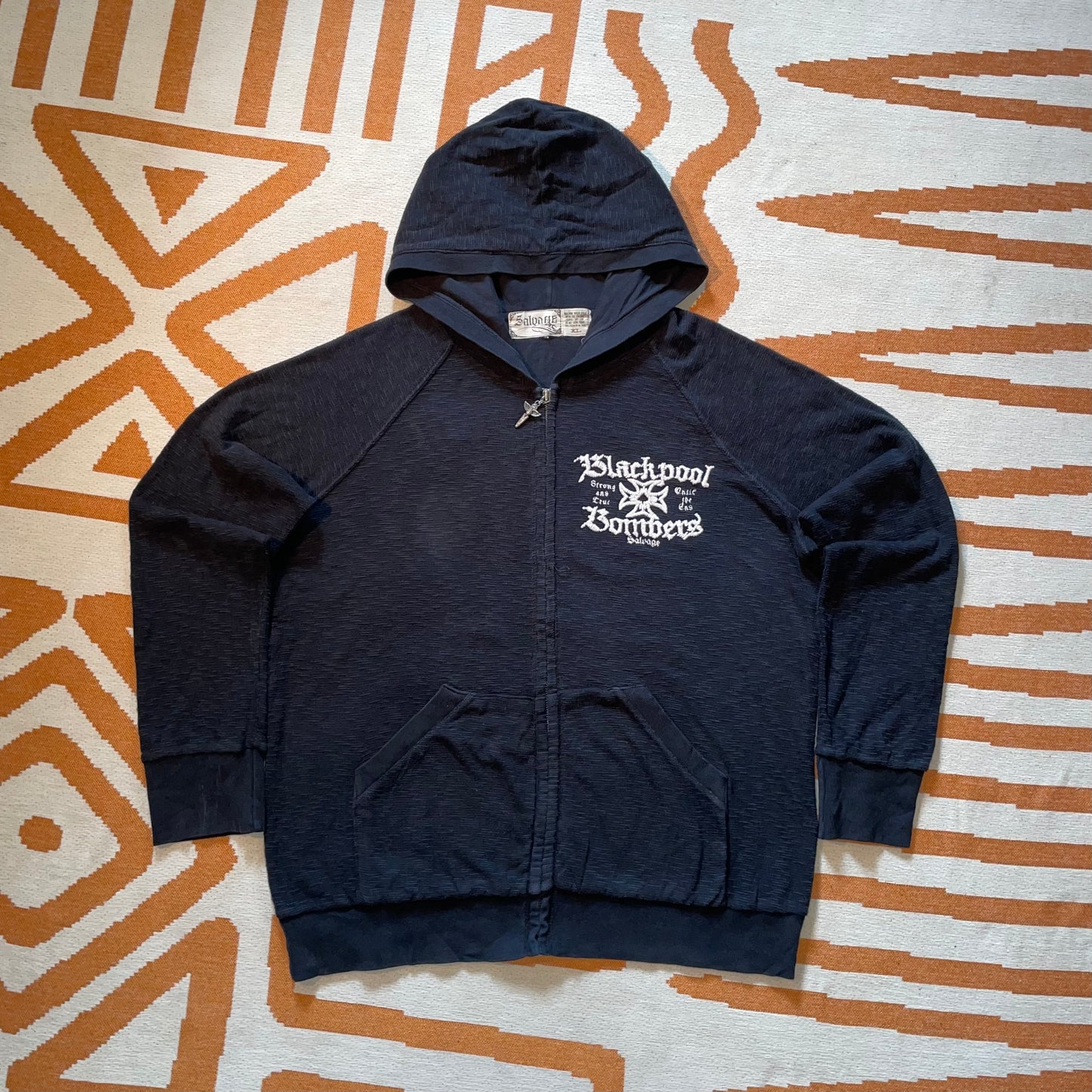 Salvage 00s Bombers Embroidered Zip Hoodie XL