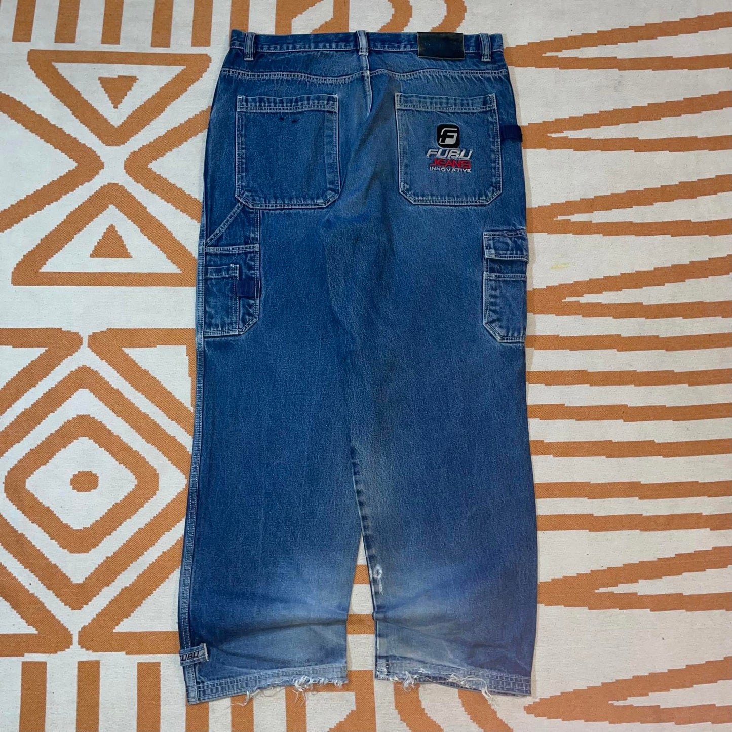 FUBU 90s Baggy Embroidered Jeans 42x34