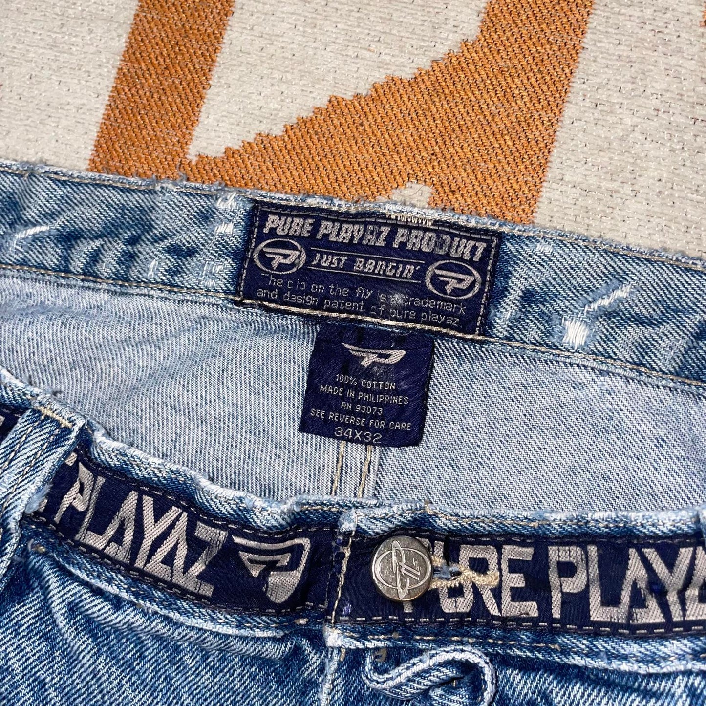 Pureplayaz 00s Embroidered Baggy Jeans 34x30