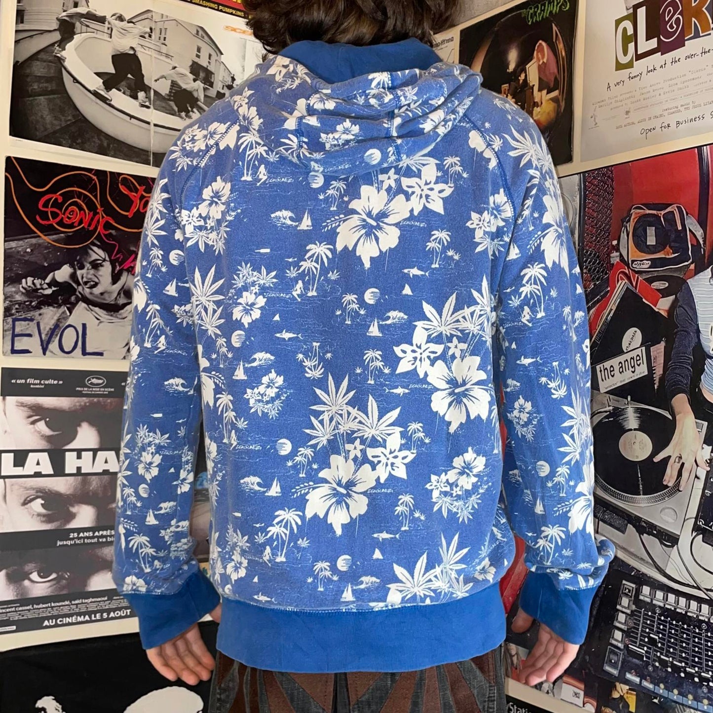 Ecko Unltd. 00s Floral Pattern Zip Hoodie M