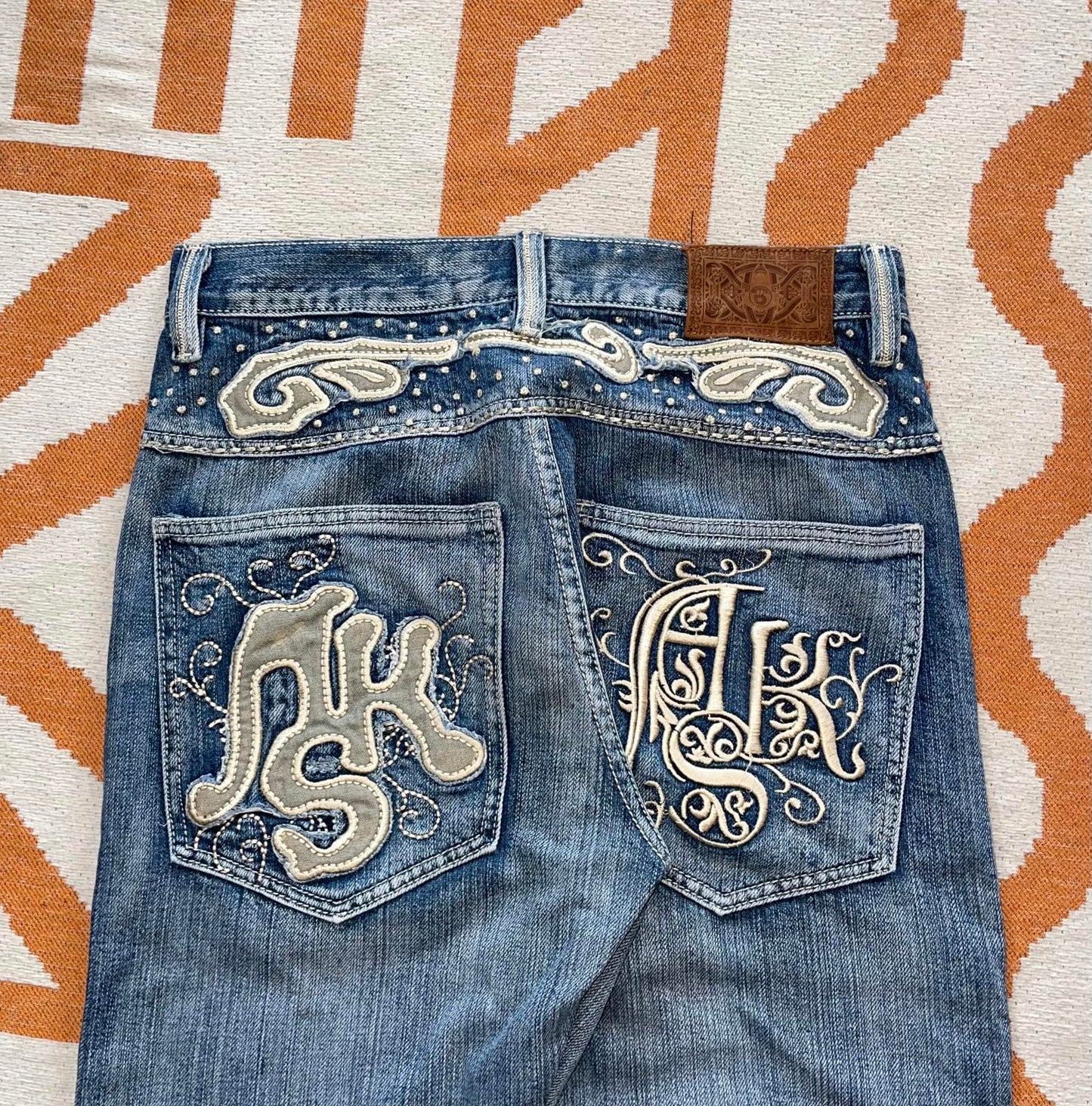Akademiks 00s Embroidered Swirl Jeans 30x29