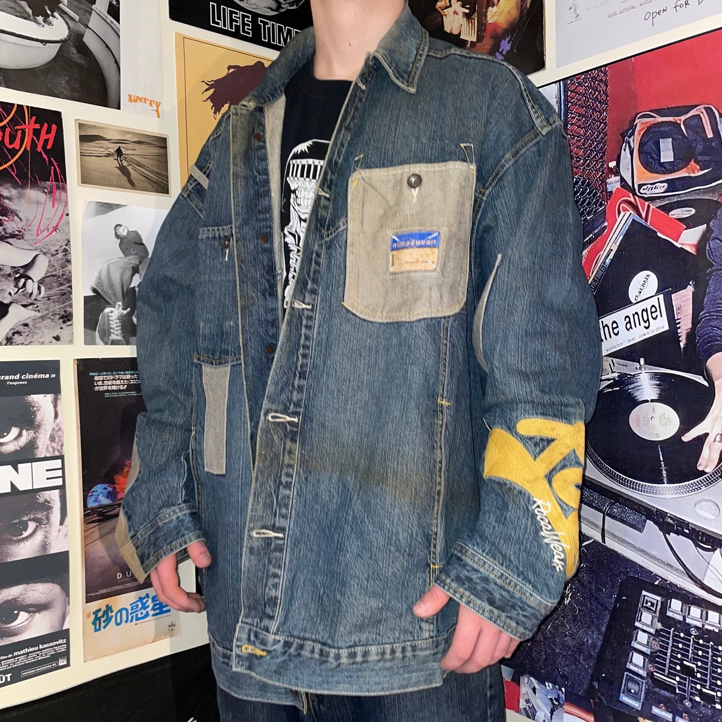 Rocawear 00s Denim Embroidered Jacket XL