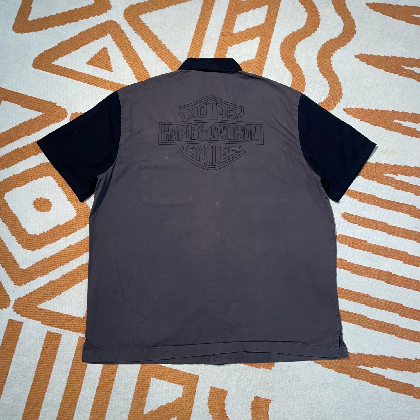 Harley Davidson 00s Embroidered Shield Shirt L