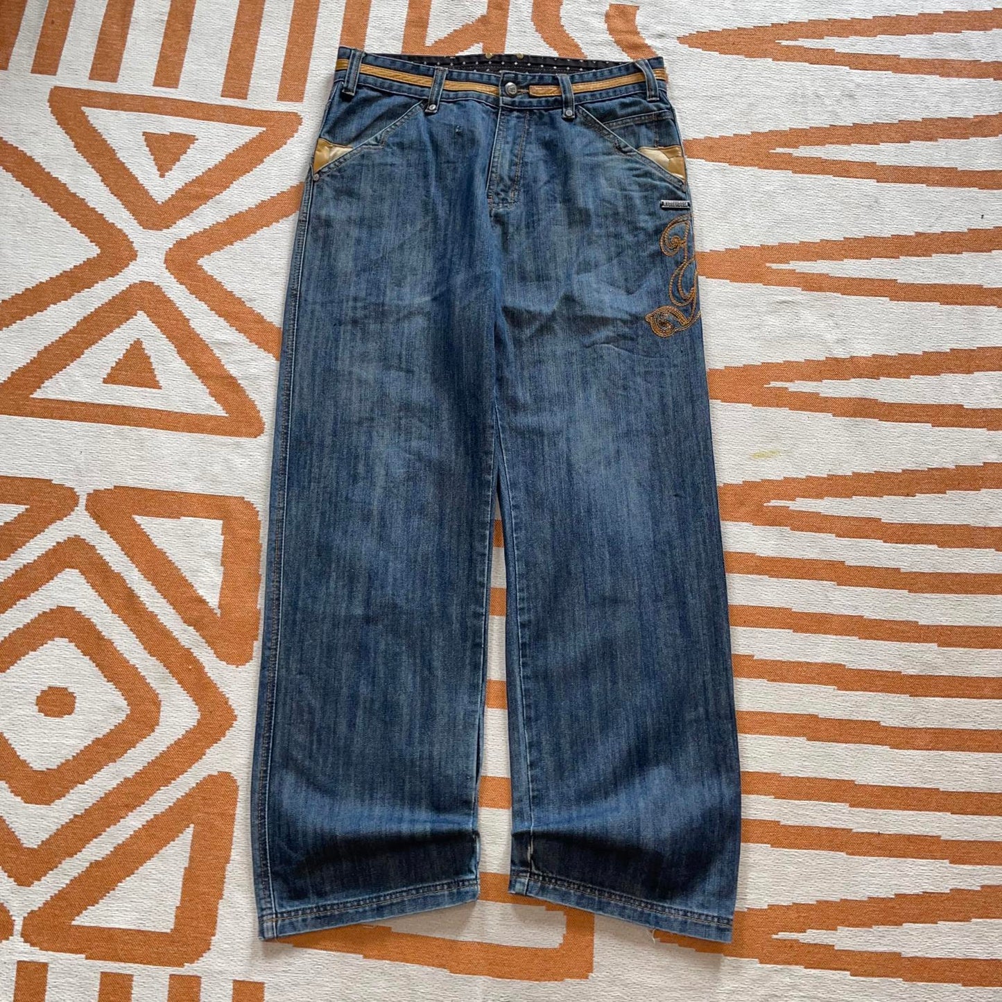 Rydel Gear 00s Embroidered Baggy Jeans 34x34