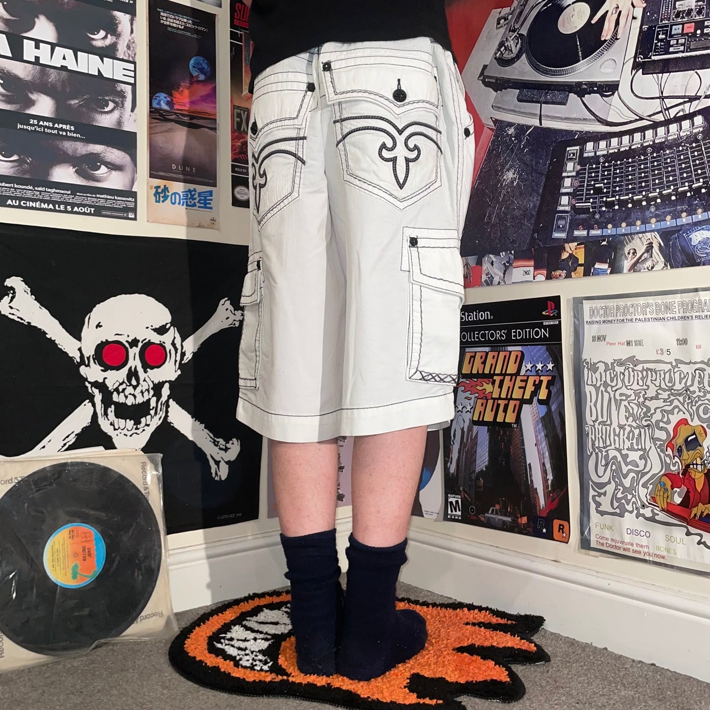 Rock Revival 00s Embroidered Cargo Shorts 38x13