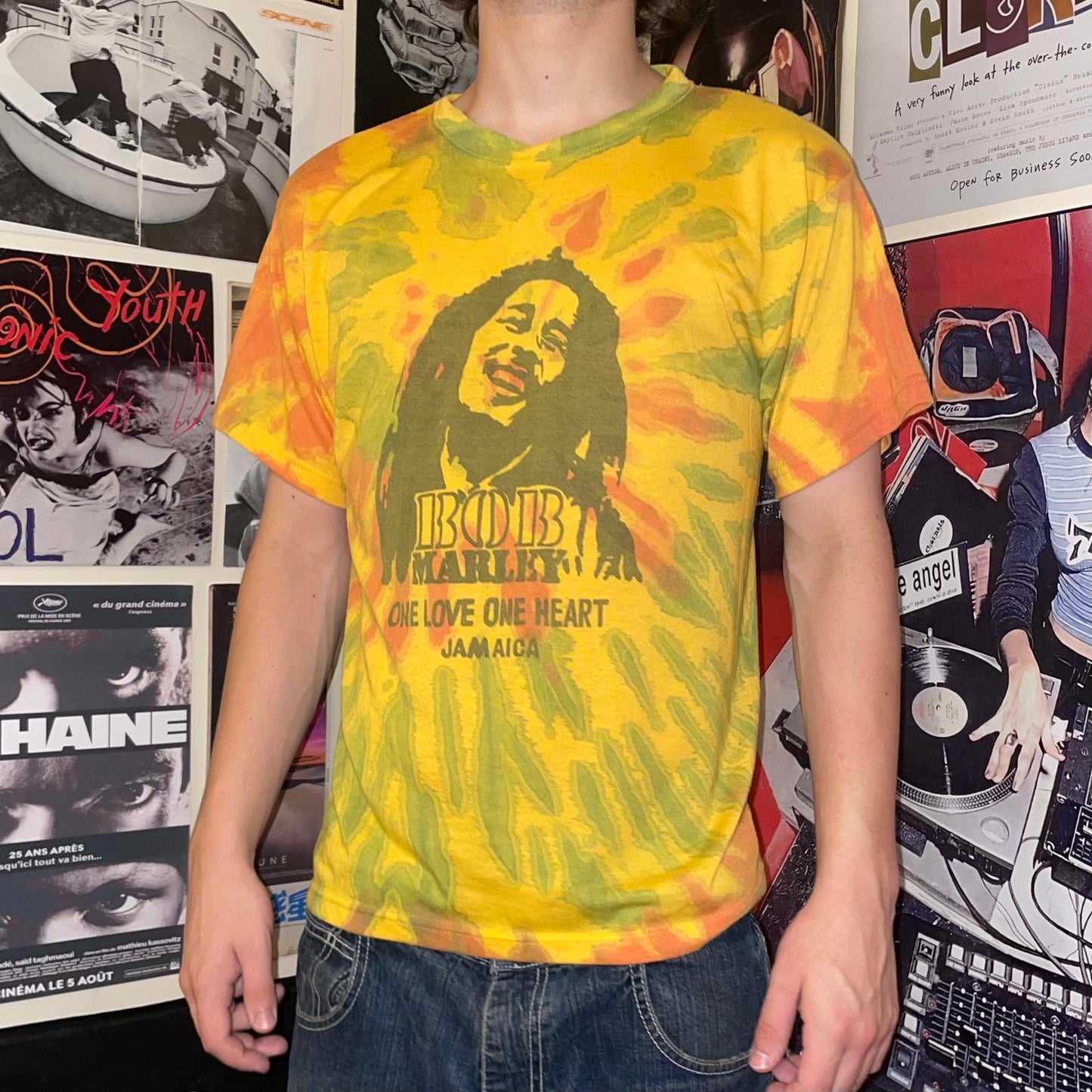 Bob Marley 90s Tie Dye Graphic T-Shirt L