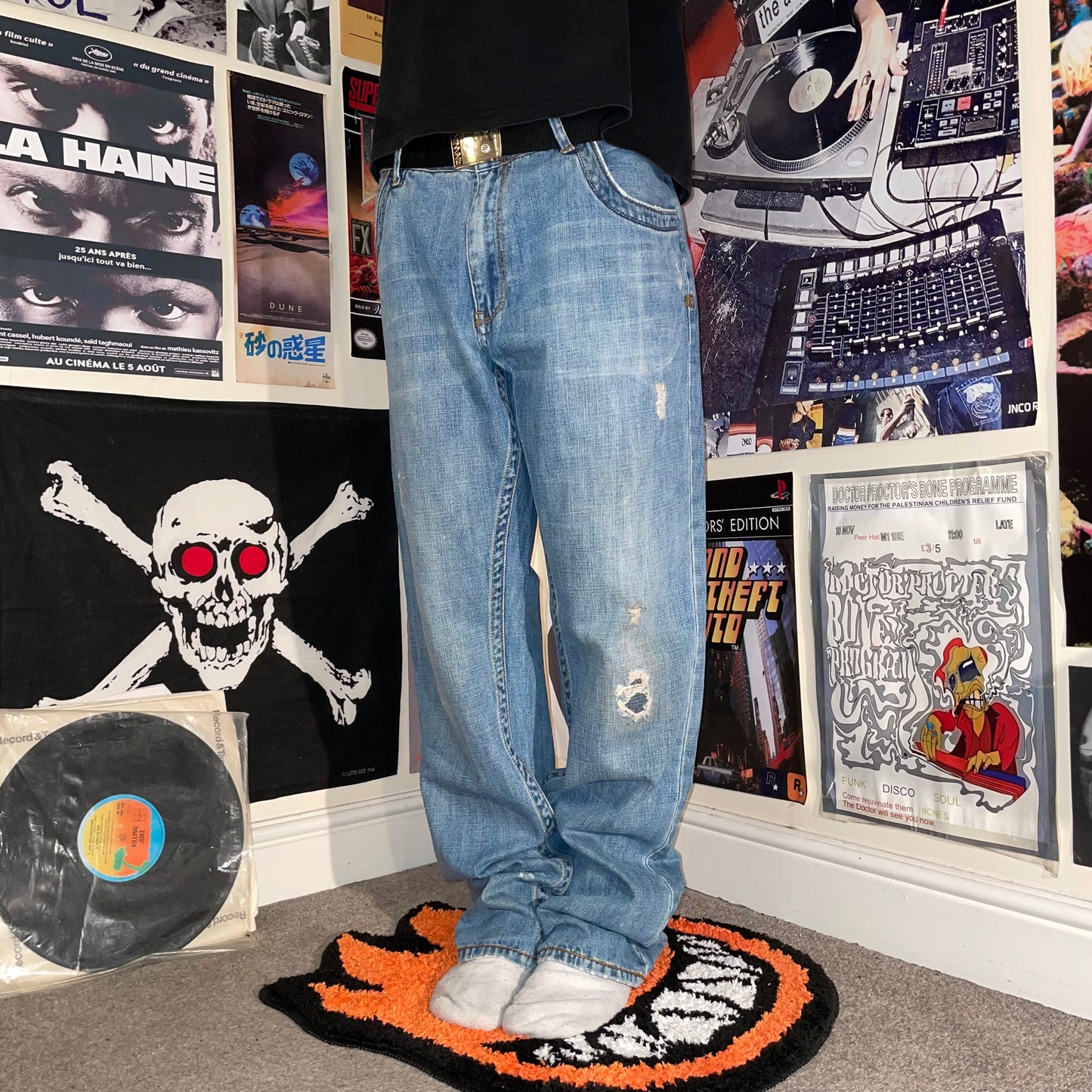 Quiksilver 00s Baggy Blue Jeans 36x34