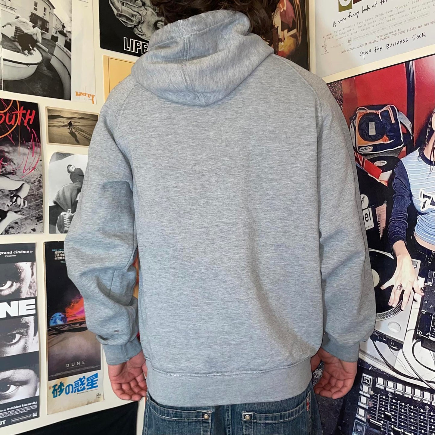 Nike 00s Grey Swoosh Hoodie M