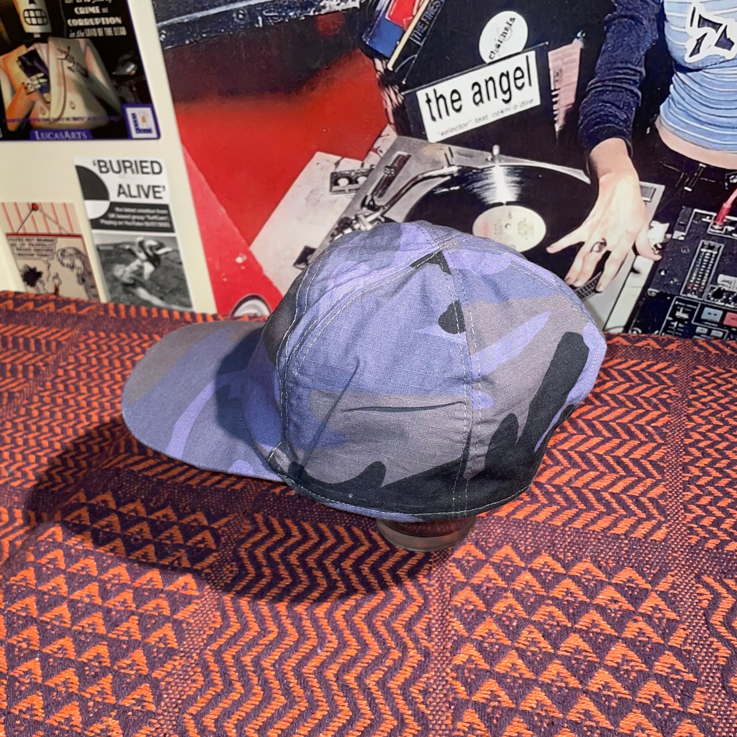 Vintage 00s Camouflage Blue Cap