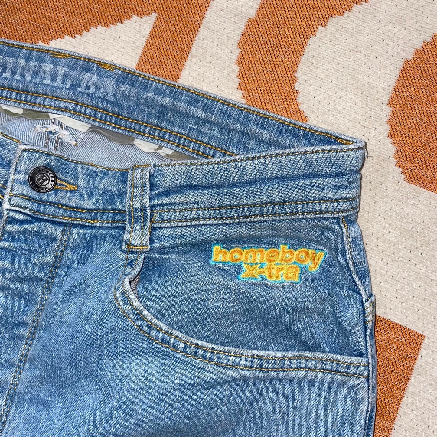Homeboy 00s Embroidered Baggy Jeans 28x30