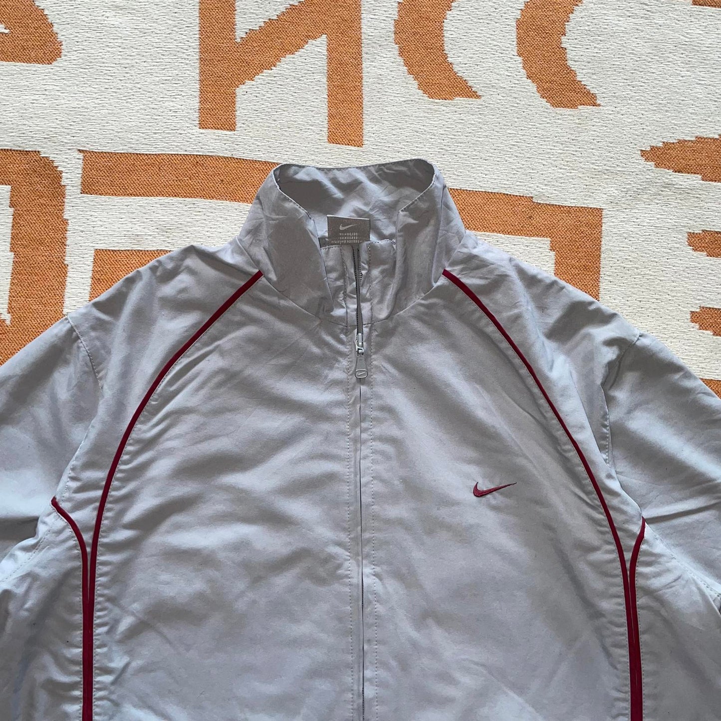 Nike 00s Grey/Red Track Jacket M