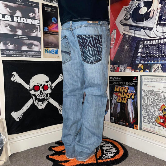 Rip Curl 00s Embroidered Surf Jeans 34x32