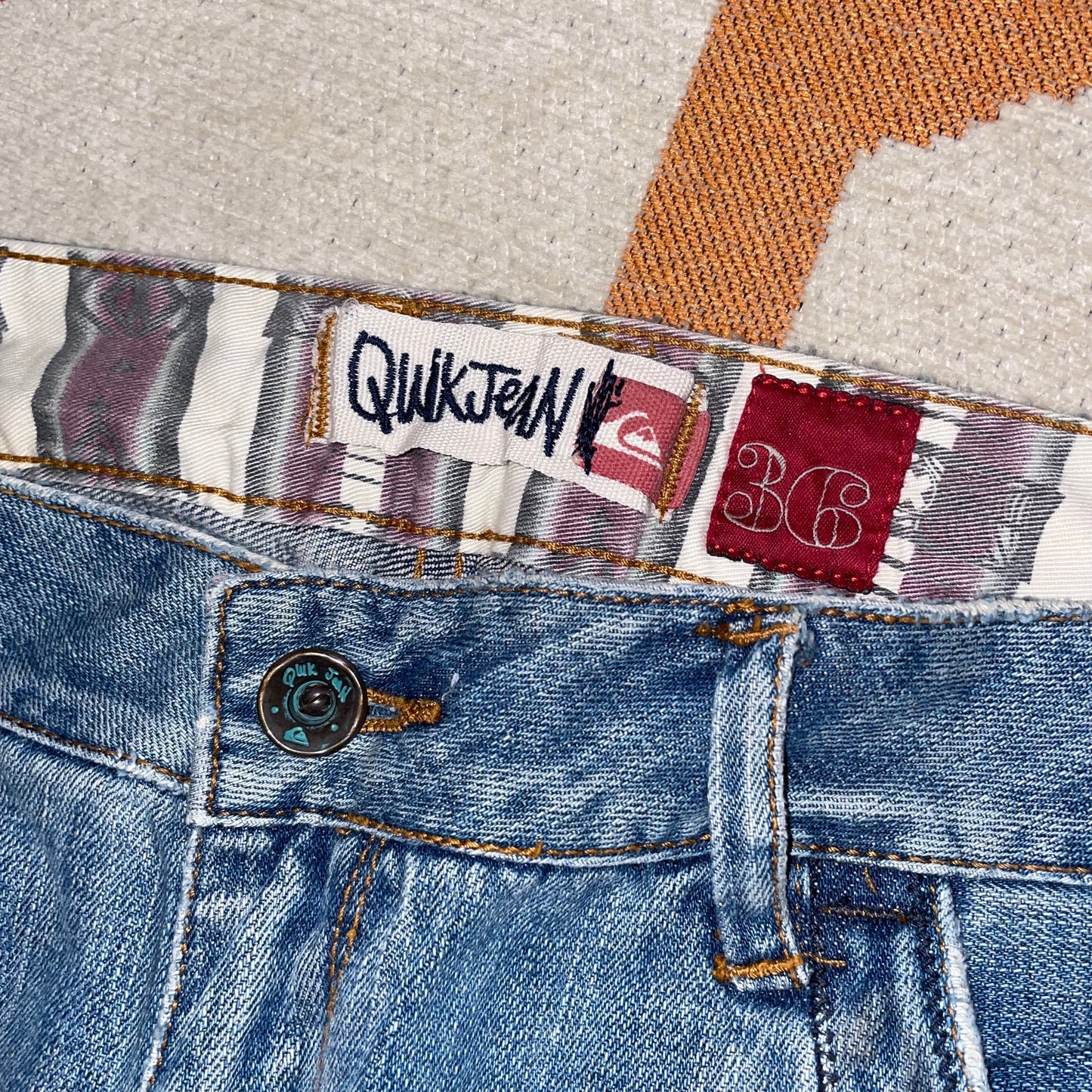 Quiksilver 00s Baggy Blue Jeans 36x34