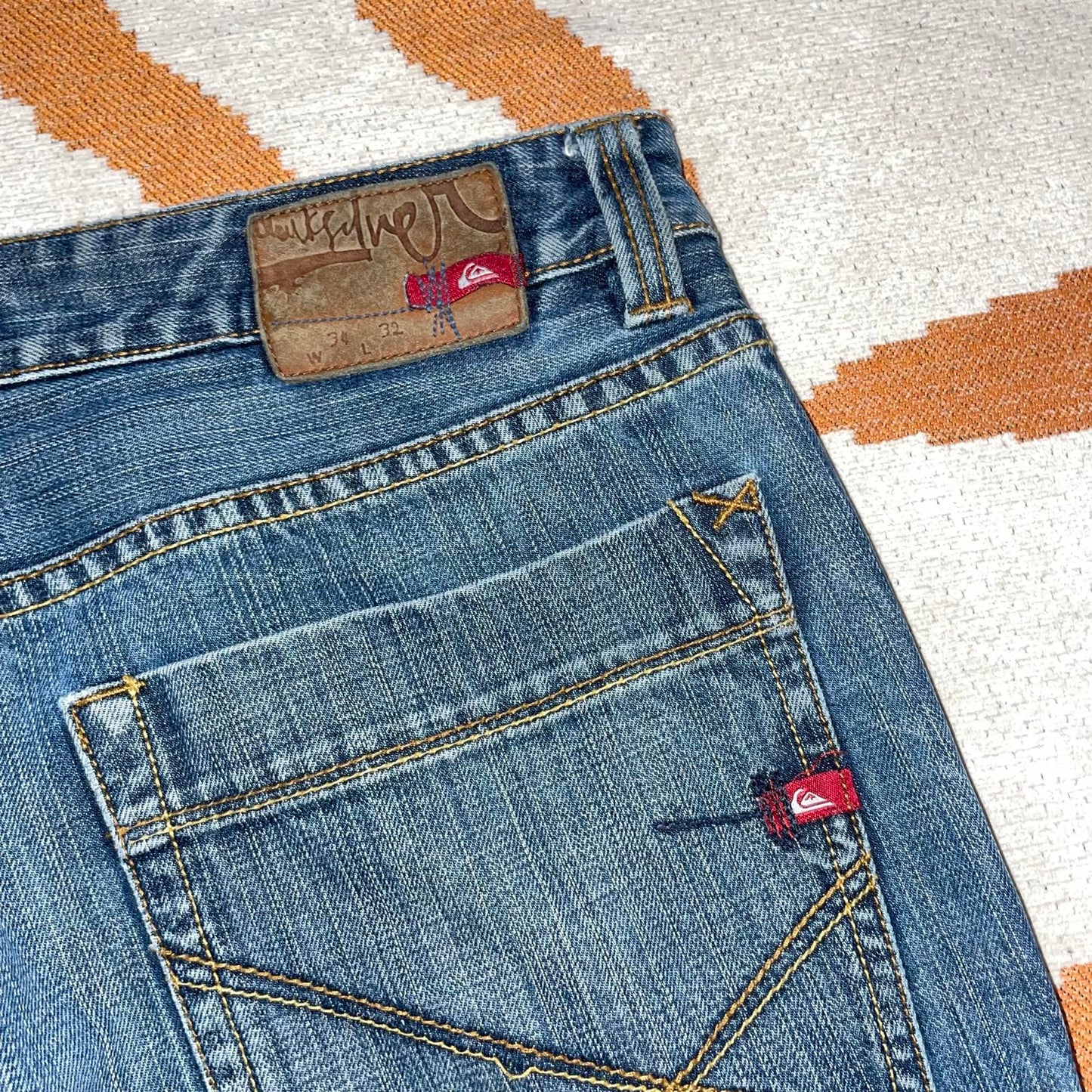 Quiksilver 00s Baggy Blue Jeans 34x32