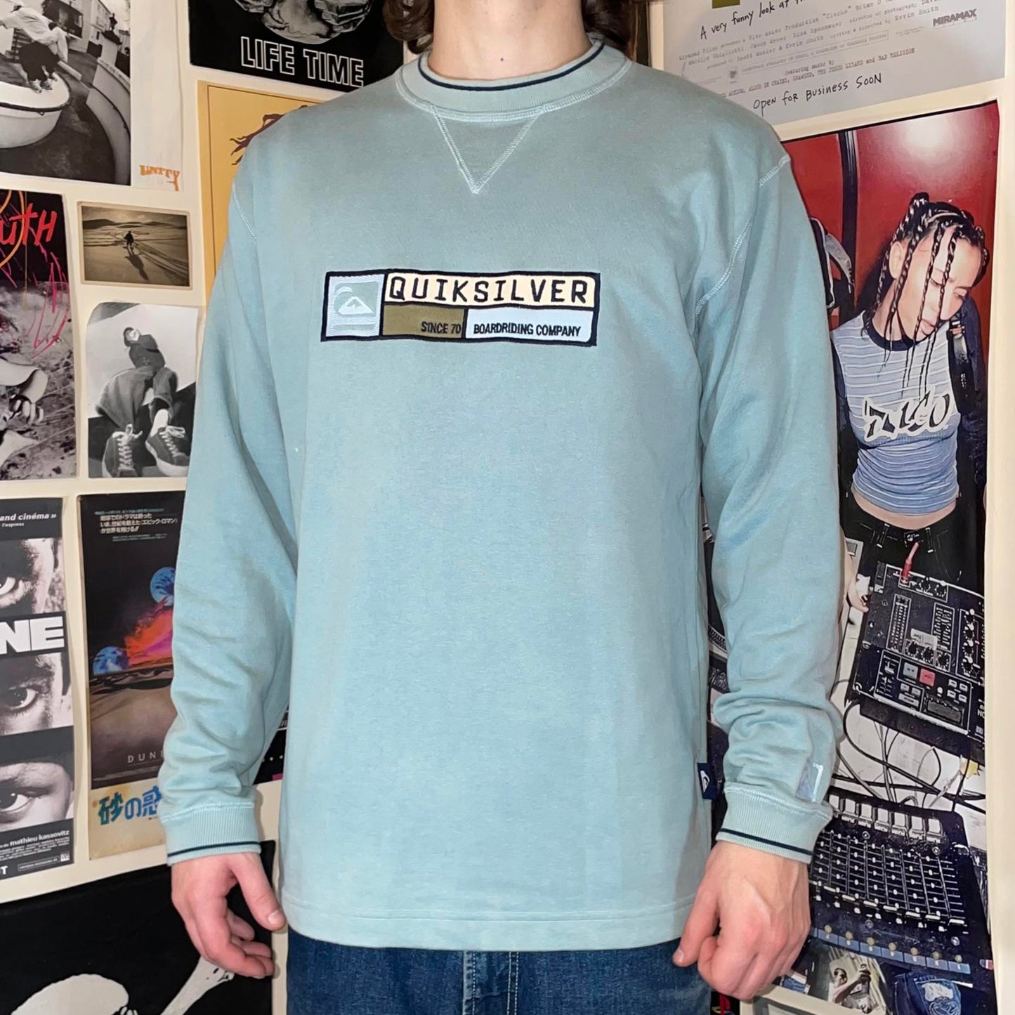 Quiksilver 00s Embroidered Box Sweatshirt M