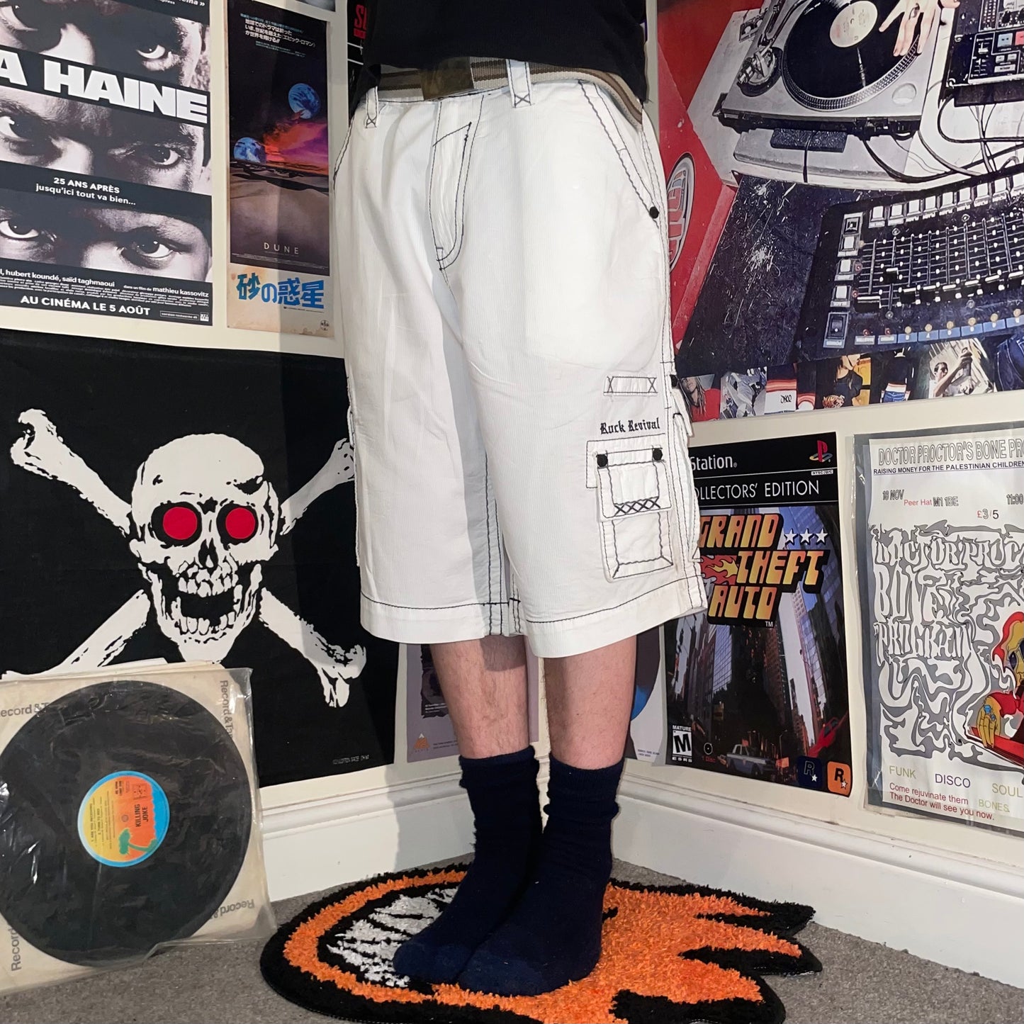 Rock Revival 00s Embroidered Cargo Shorts 38x13