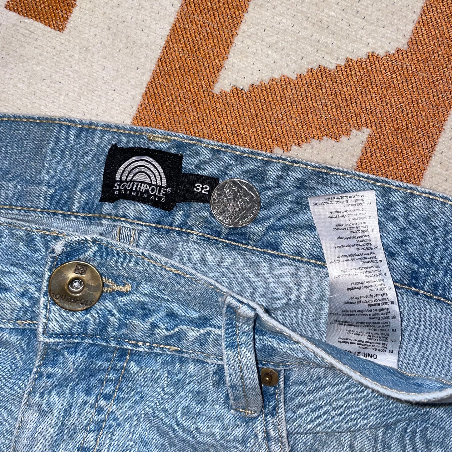 Southpole 00s Embroidered Baggy Jeans 32x32