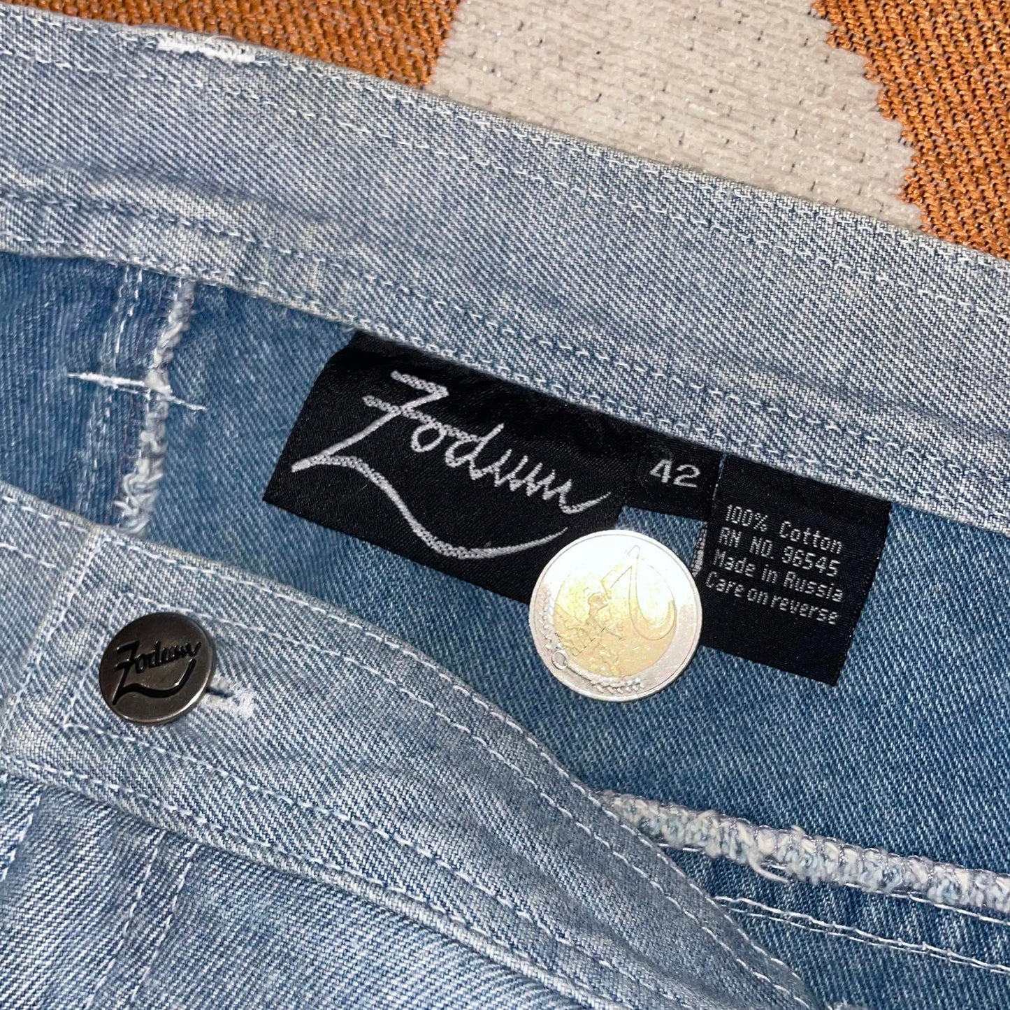 Zodum 90s Zipoff Printed Breakdance Jeans 42x32