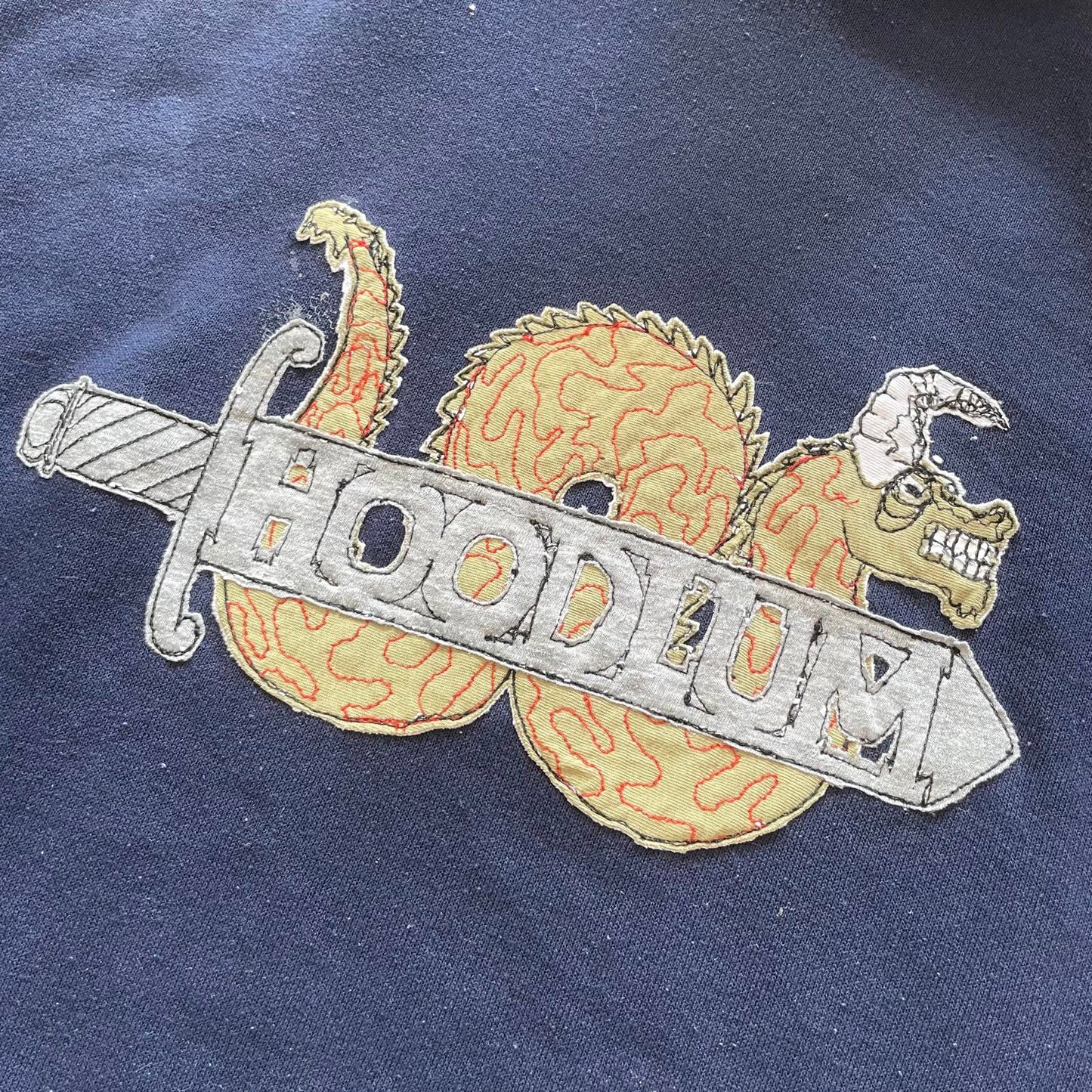 Hoodlum ‘Here Be Monsters’ Embroidered Hoodie XL