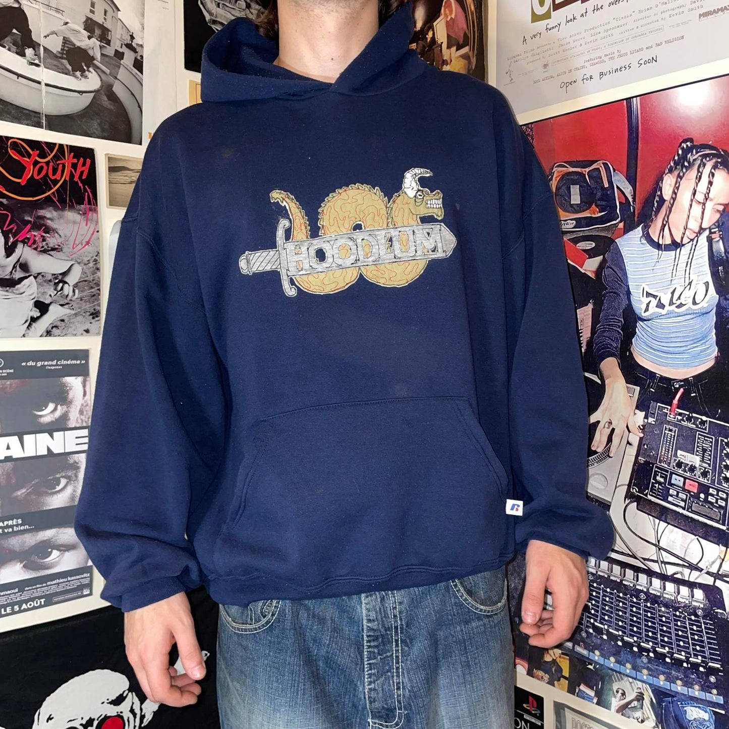 Hoodlum ‘Here Be Monsters’ Embroidered Hoodie XL