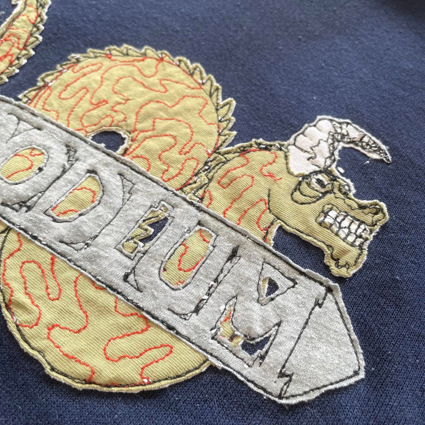 Hoodlum ‘Here Be Monsters’ Embroidered Hoodie XL