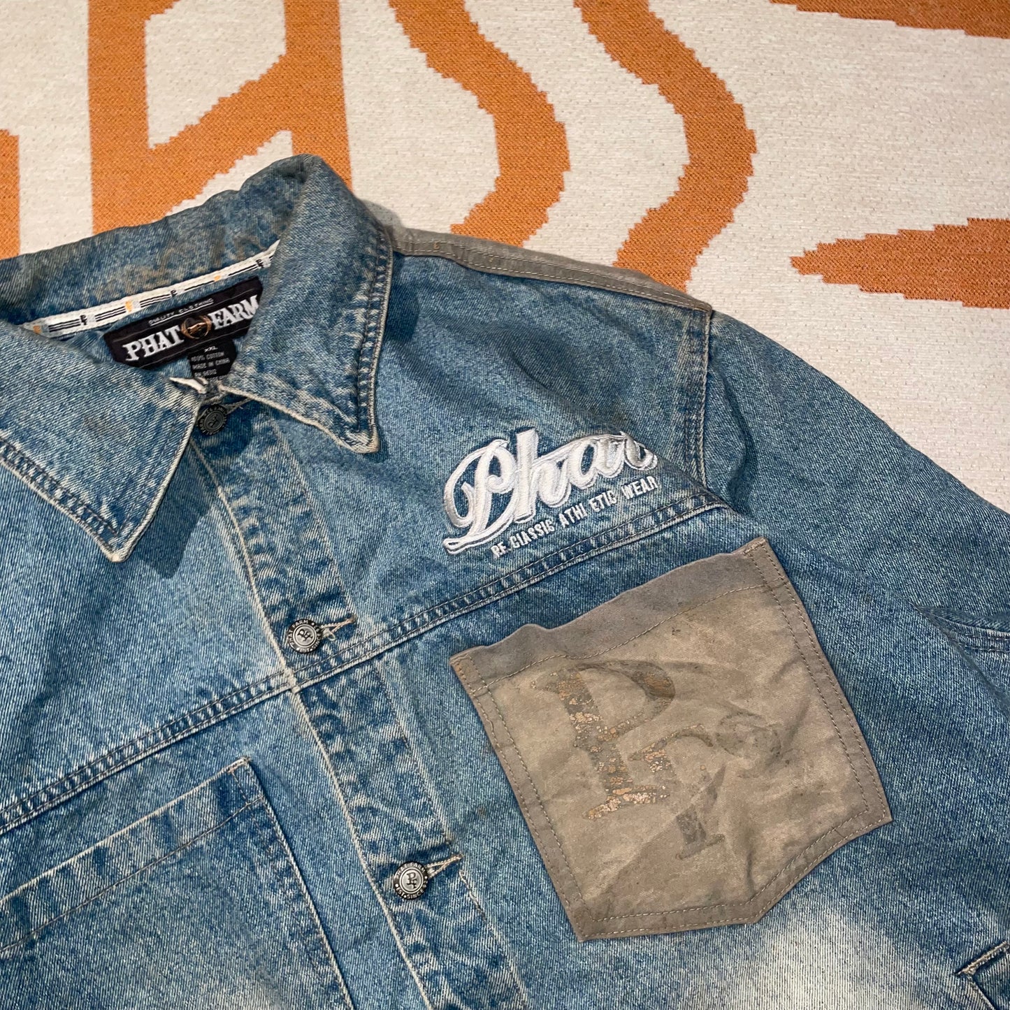 Phat Farm 00s Panelled Denim Jacket XXL